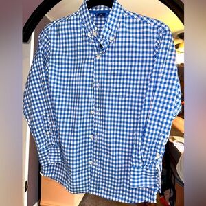 GapKids Blue White Gingham Checkered Button Down Youth Size Large 10